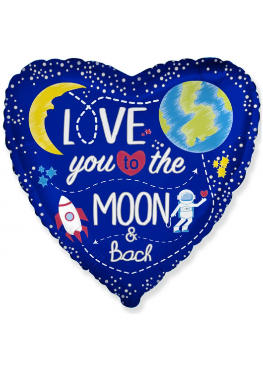 Foil balloon "Love you to the moon" 46cm.