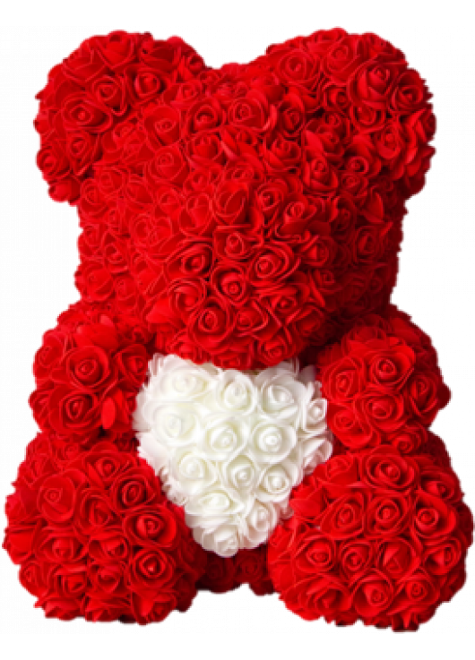 Rose covered store teddy bear