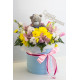 Presents flowers and teddy