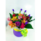 Bright Flower mix in a hat box