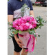 Hat box of peonies Dnipro