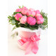 Hat box of peonies Dnipro