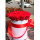 19 roses in a hatbox