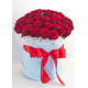 51 roses in a hatbox