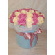 Pink and white roses in a hatbox Dnipro