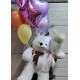 For my love set: teddy bear, roses baloons