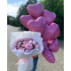 Charm: bouquet of peonies and heart balloons