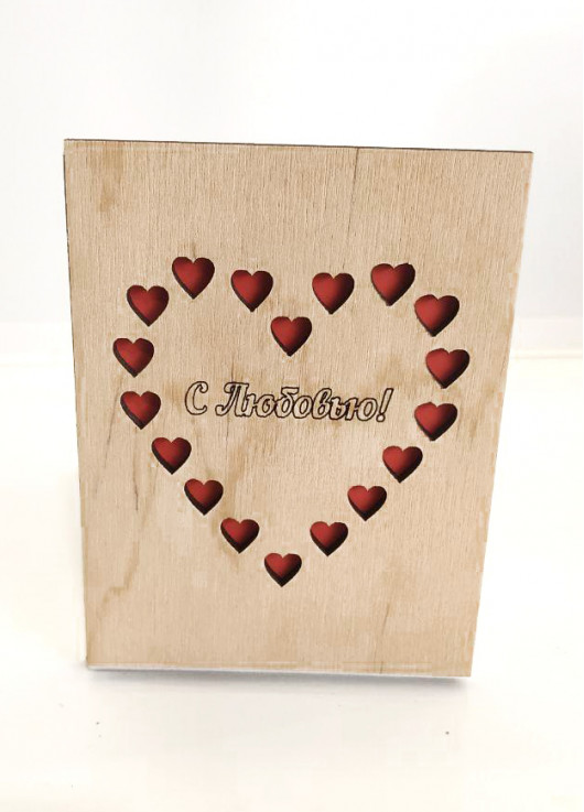 Wooden postcart "Love you" 