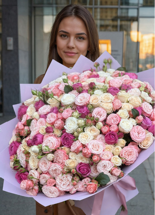 75 branches of a multi -colored rose