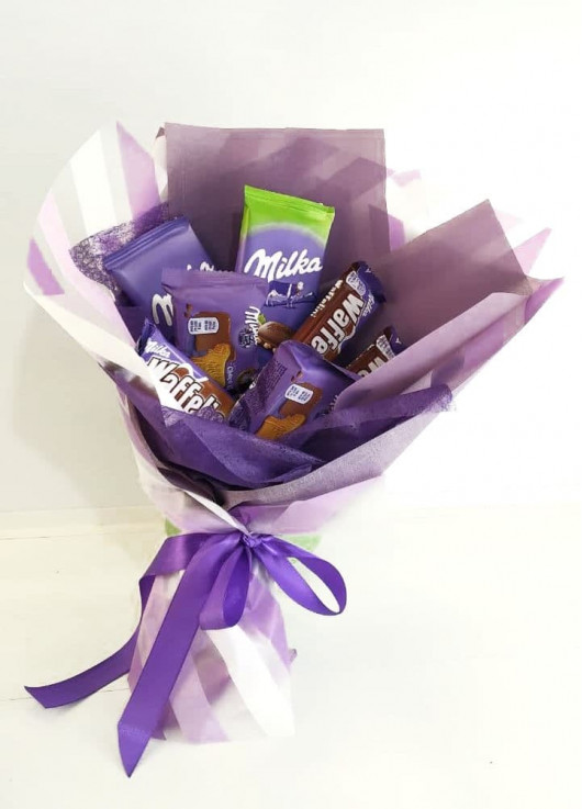 Bouquet of chocolate sweets Milka