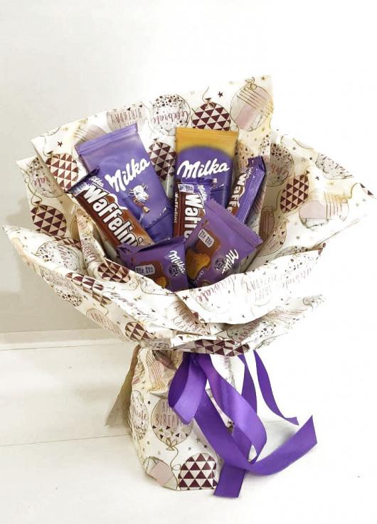 Bouquet of chocolate sweets Milka