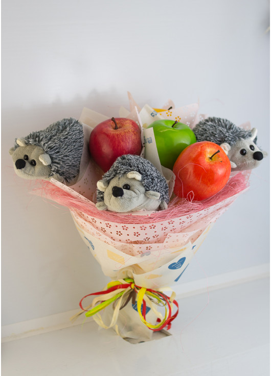 Bouquet from toys "Hedgehogs"