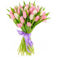 Bouquet white and pink tulips