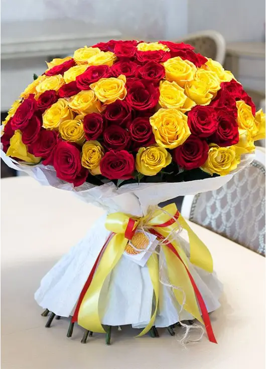 Helios 51 yellow and red roses Helios 51 yellow and red roses