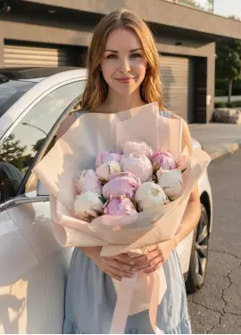 Bouquet of 11 local peonies