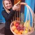 Fruit basket and girl