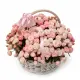 Cream Spray Rose “Madam Bombastic” in Wicker Basket (51 stems)