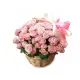 Cream Spray Rose “Madam Bombastic” in Wicker Basket (9 stems)