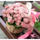 Cream Spray Rose “Madam Bombastic” in Wicker Basket (9 stems)