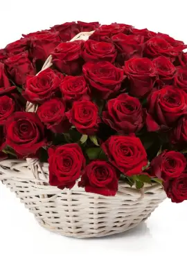 51 red roses in a basket Surprise 