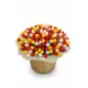 201 mixed tulips in a luxury wicker basket
