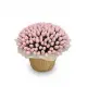 201 pink tulips in a luxury wicker basket