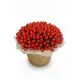 201 red tulips in a luxury wicker basket