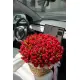 201 red tulips in a luxury wicker basket