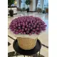 201 purple tulips in a luxury wicker basket