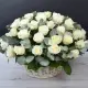 White roses in a basket