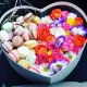 Hit of the year ! Flowers in a box with cookies MACAROON