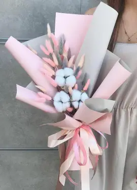 Authors bouquet of cotton 