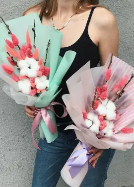 Authors bouquet of cotton 