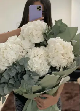 White hydrangeas