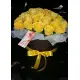 39  yellow roses in a hatbox
