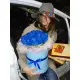 Blue roses in a hatbox