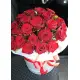 35 roses in a hatbox