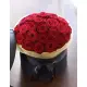 35 roses in a hatbox
