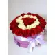39 roses in a hatbox