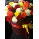 35 roses in a hatbox