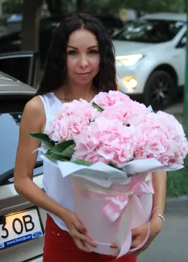 hydrangea in the hatbox