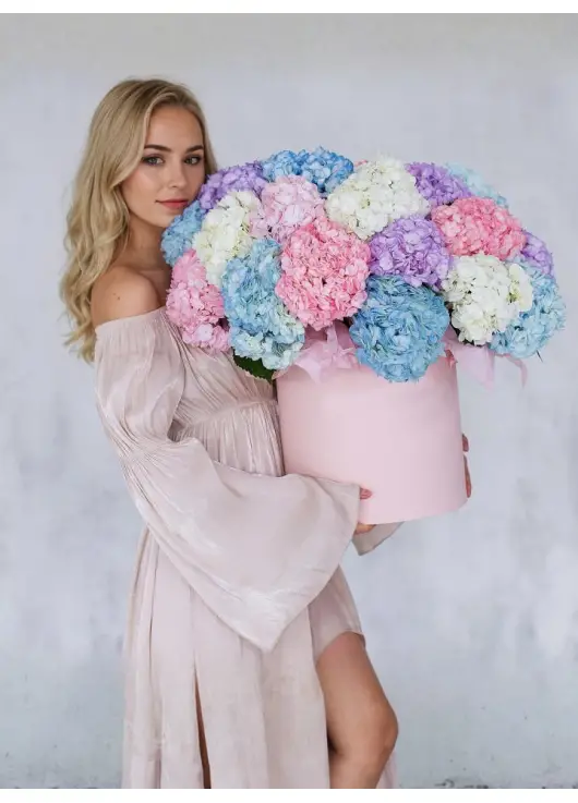 Big box with hydrangea Big box with hydrangea