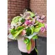 Bright Flower mix in a hat box Bright Flower mix in a hat box