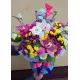 Presents flowers and teddy
