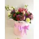 Bright Flower mix in a hat box Bright Flower mix in a hat box