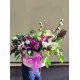 Bright Flower mix in a hat box Bright Flower mix in a hat box