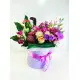 Bright Flower mix in a hat box Bright Flower mix in a hat box