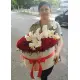 Orchids and roses  in a hat box