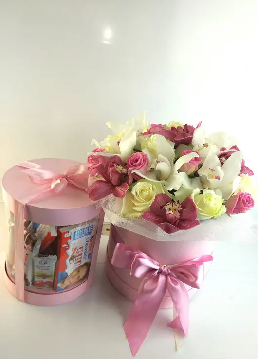 Orchids in a hat box Orchids in a hat box