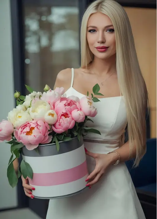 Hat box of peonies Dnipro Hat box of peonies Dnipro